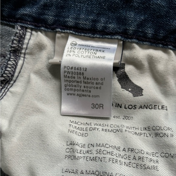 Ag-ed Denim jeans ex boyfriend slouchy slim size 30 regular - Picture 3 of 5